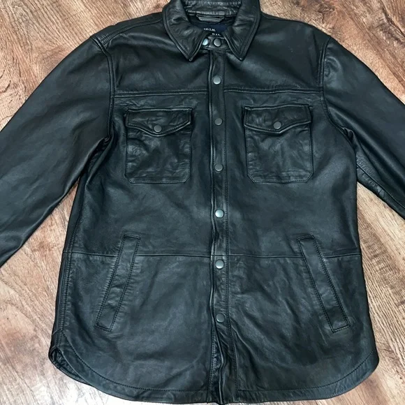 Lucky Brand Authentic Black Leather Jacket/Shacket • Women’s Sz Medium 🍀🖤 - Picture 4 of 10
